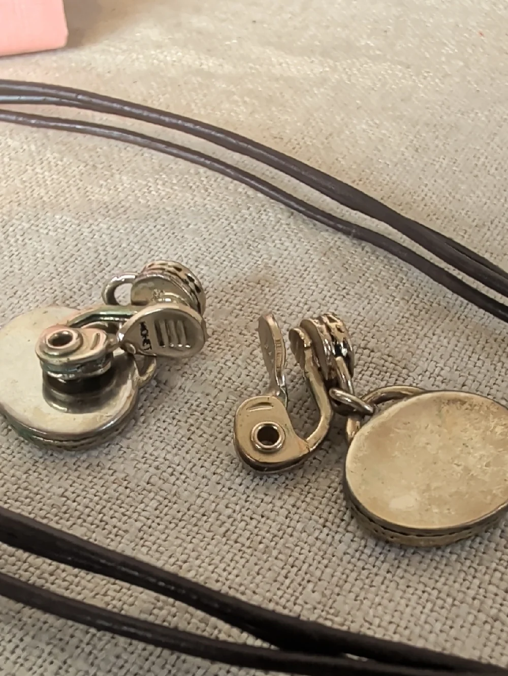 Vintage Monet Shell Mosaic Pendant Necklace & Matching Clip Earrings Set